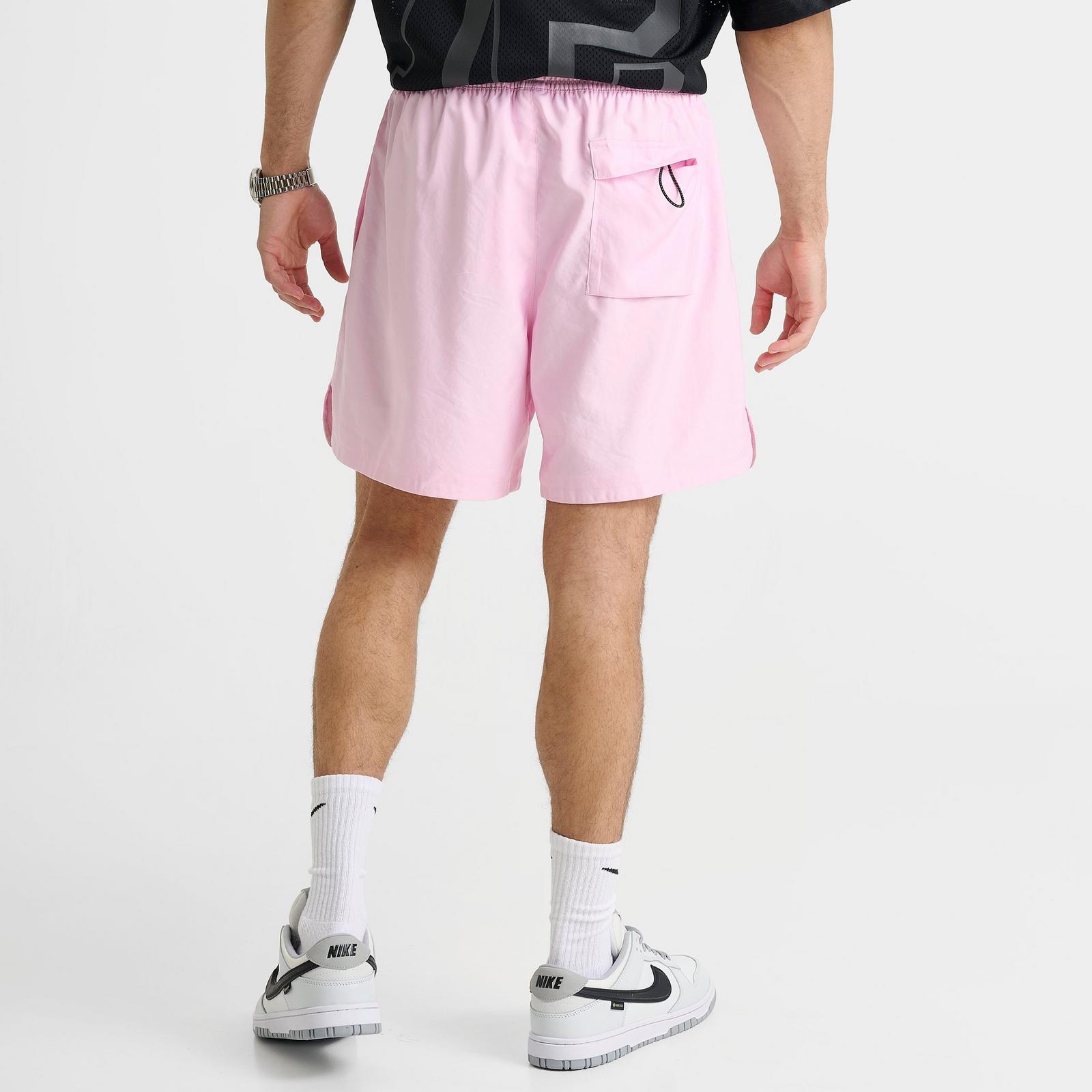 Men's Nike Sportswear Embroidered Woven Flow Shorts - Pink Foam/Black