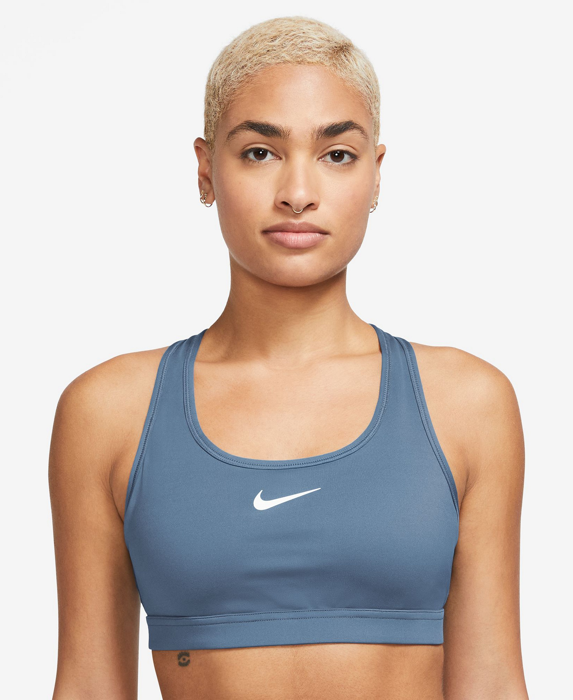 Nike Women's Swoosh Padded Sports Bra - Work Blue/white