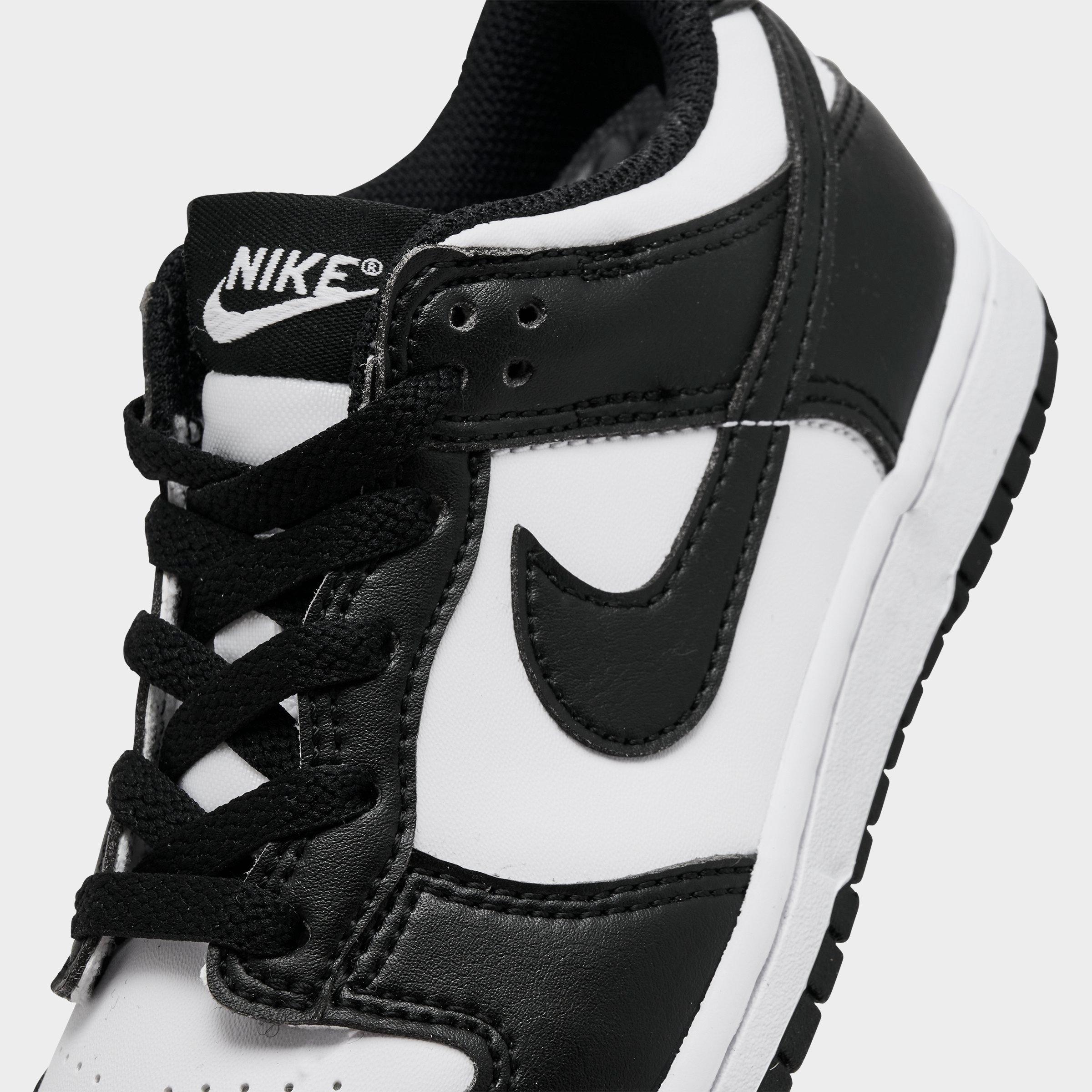 Little Kids' Nithtke Dunk Low Casual Shoes - Part 1 - White/Black/White - Detail shot