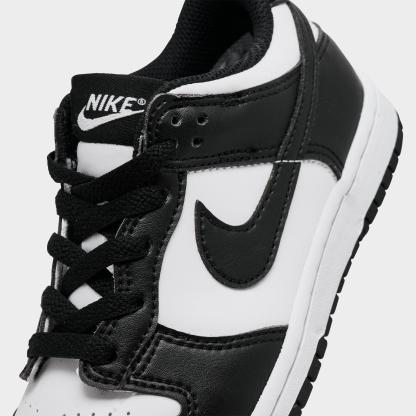 Little Kids' Nithtke Dunk Low Casual Shoes - Part 1 - White/Black/White - Detail shot