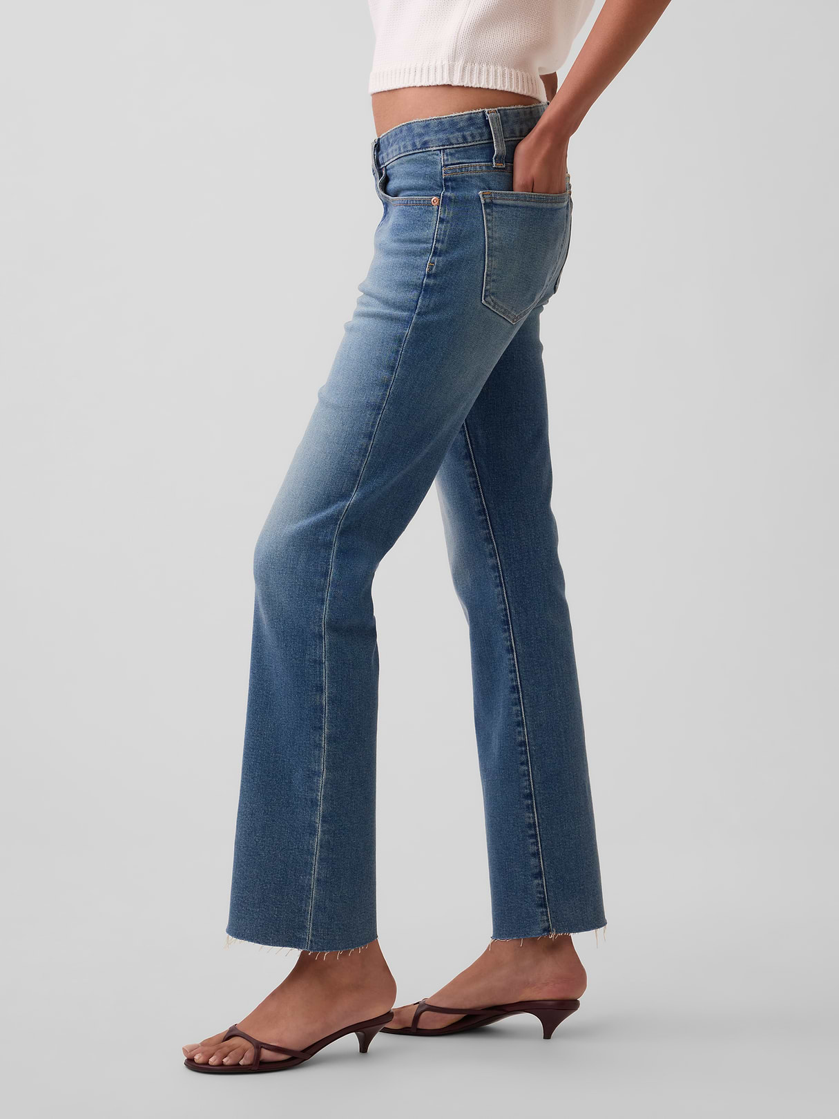 Low Rise Long & Lean Crop Jeans - Medium indigo