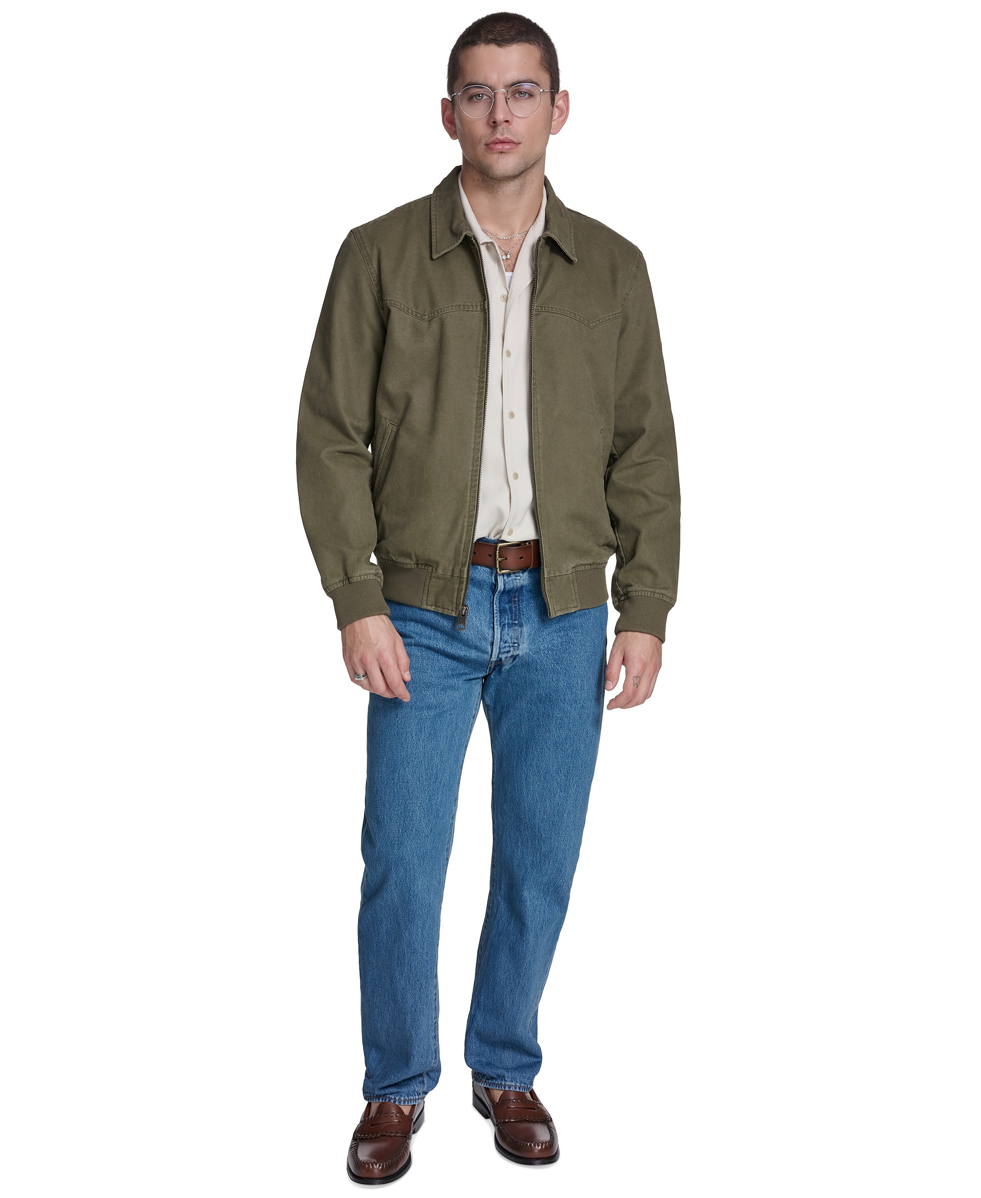 Levi's Men's Cotton Western Bomber Jacket - Olive