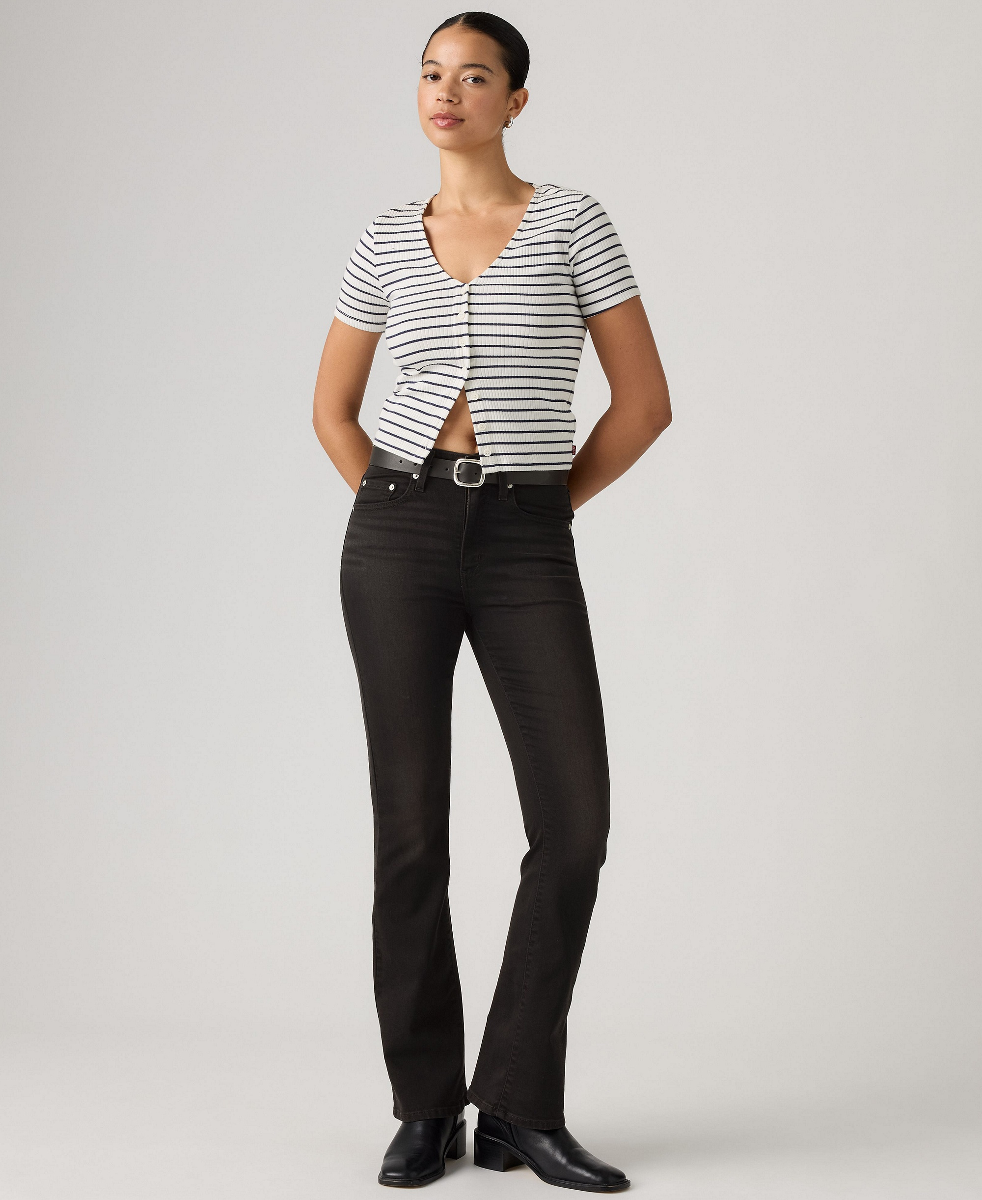 Levi's 725 High-Waist Classic Stretch Bootcut Jeans - Soot Scrape Bfr