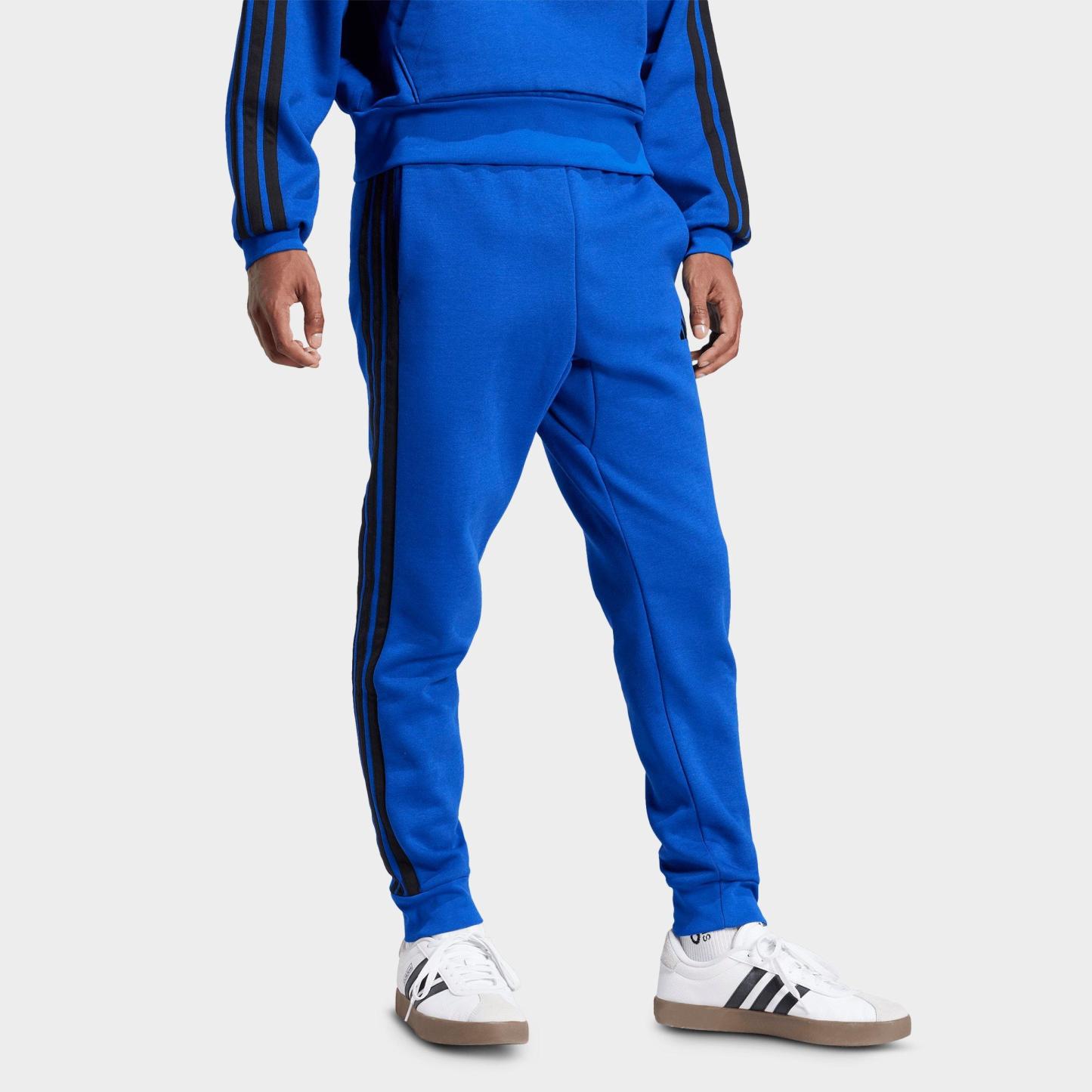 Men's adidas Essentials 3-Stripes Fleece Jogger Pants - Royal Blue/Black