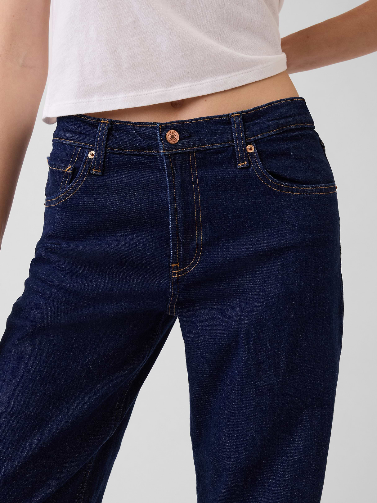 Low Rise '90s Loose Jeans - Dark blue indigo
