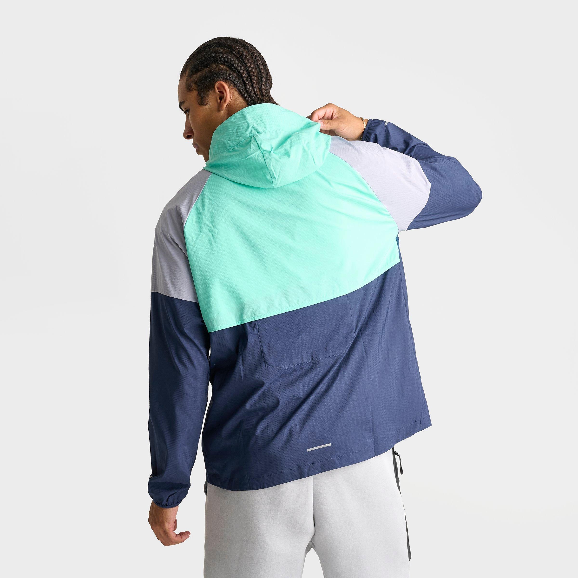 Men's Nithtke Impossibly Light Windrunner Running Jacket - Midnight Navy/Hyper Turquoise/Wolf Grey