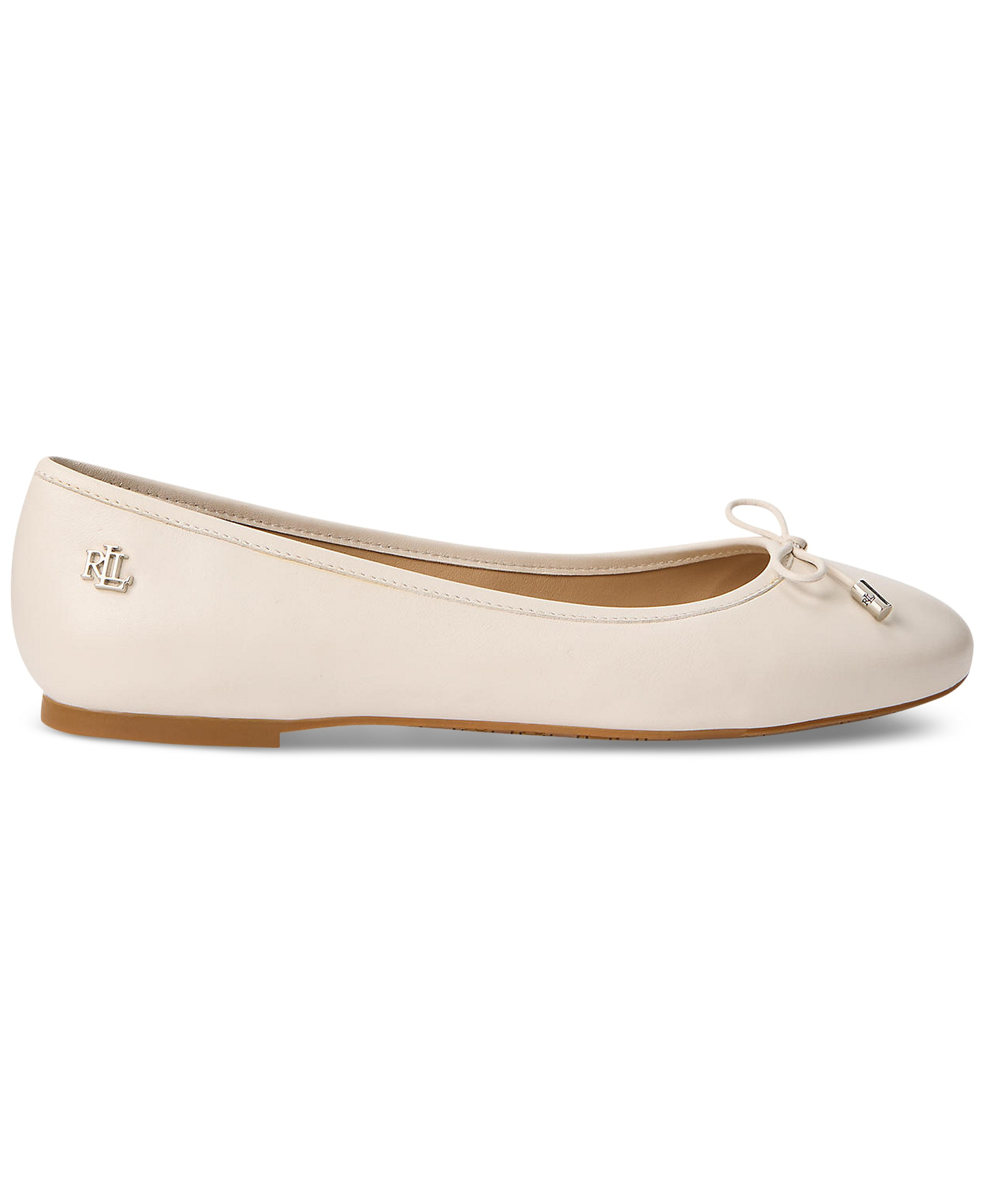 Lauren Ralph Lauren Women's Jayna Nappa Leather Slip-On Flats - Soft White