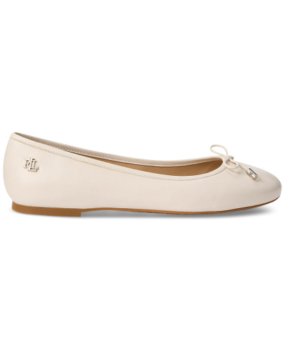 Lauren Ralph Lauren Women's Jayna Nappa Leather Slip-On Flats - Soft White
