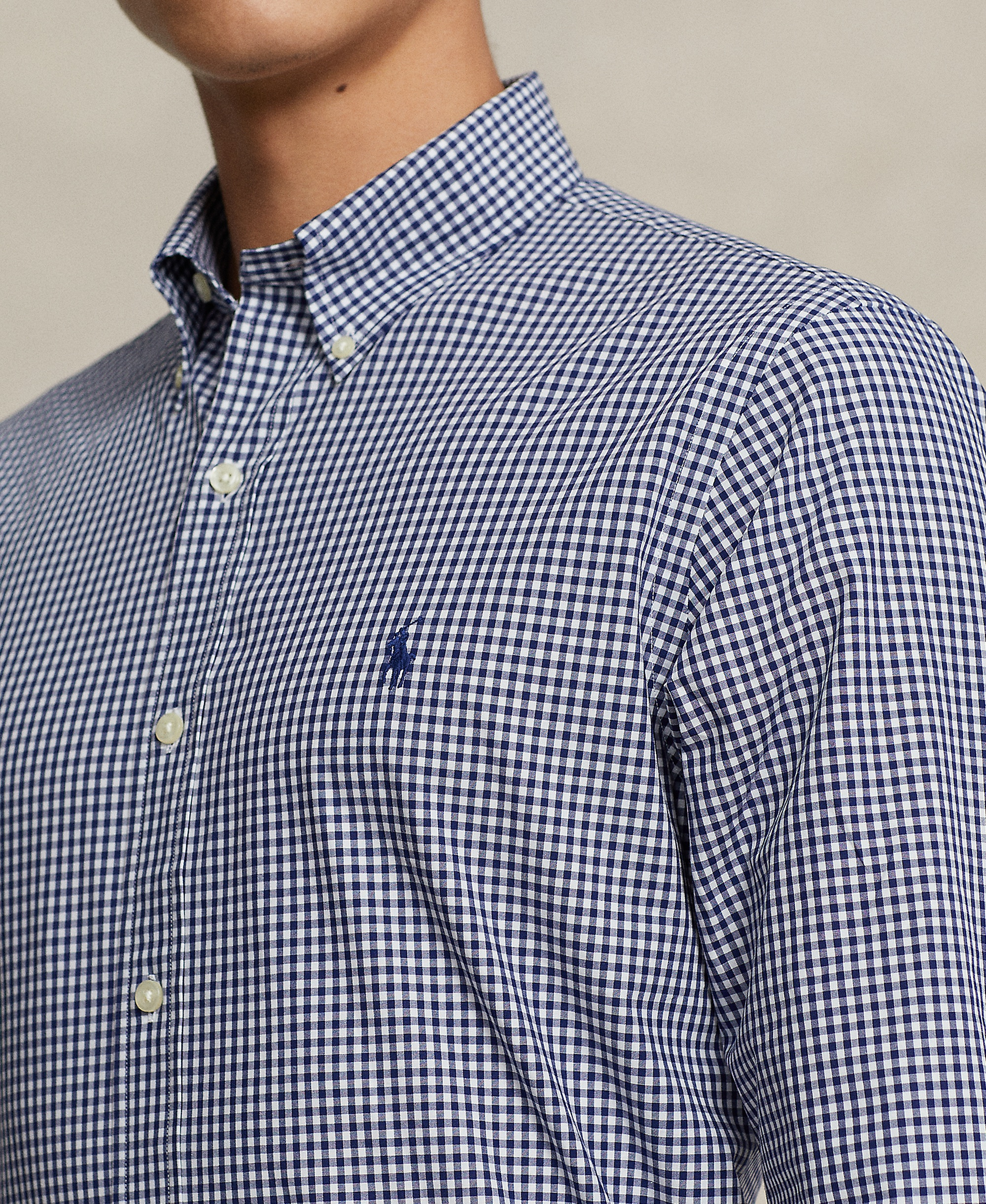 Polo Ralph Lauren Men's Stretch Poplin Shirt - Navy/White