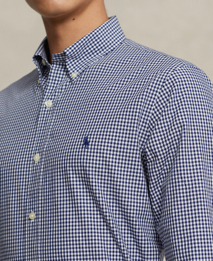 Polo Ralph Lauren Men's Stretch Poplin Shirt - Navy/White