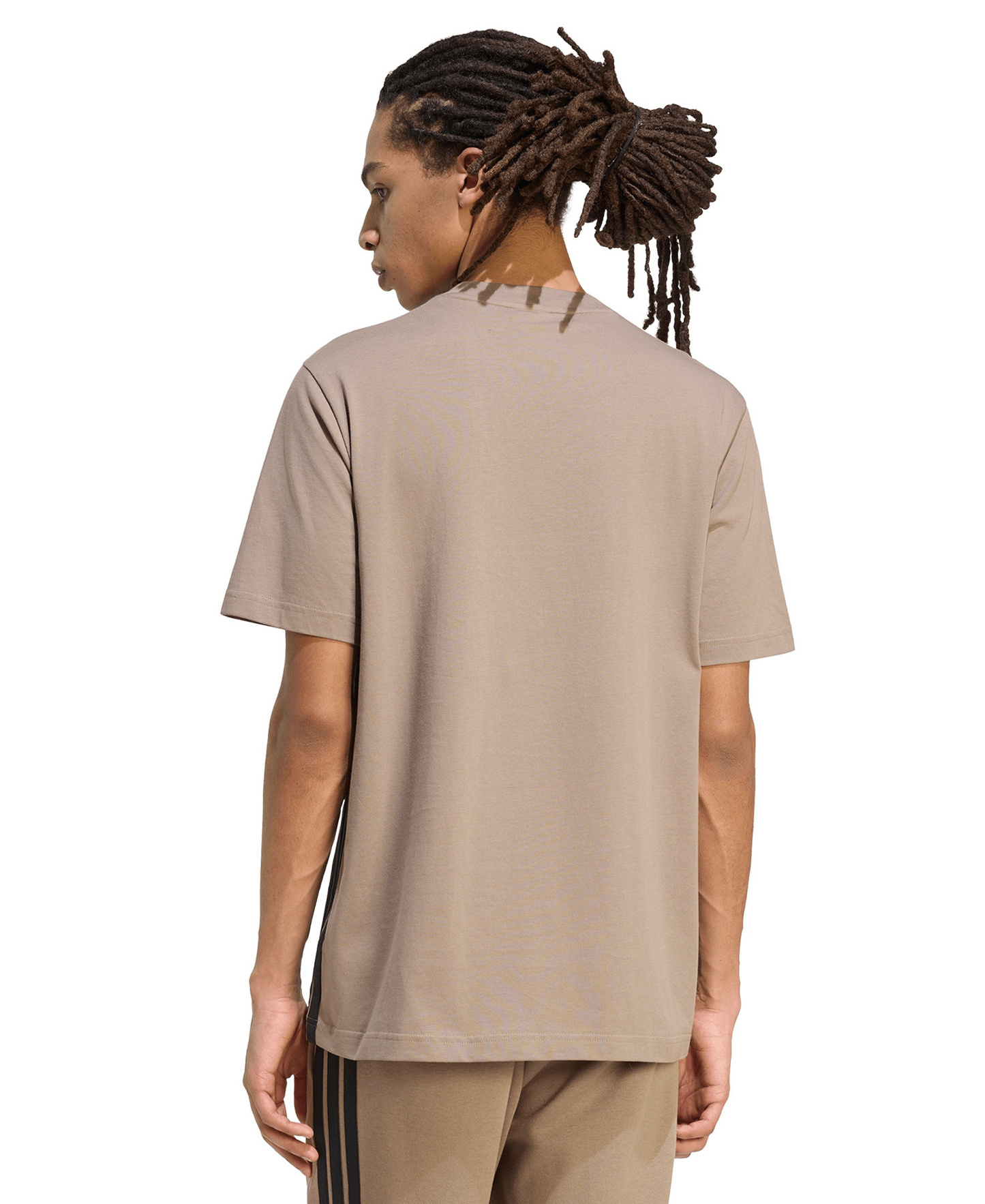 adidas Men's Essential 3-Stripes Single Jersey T-Shirt - Khasix/Black