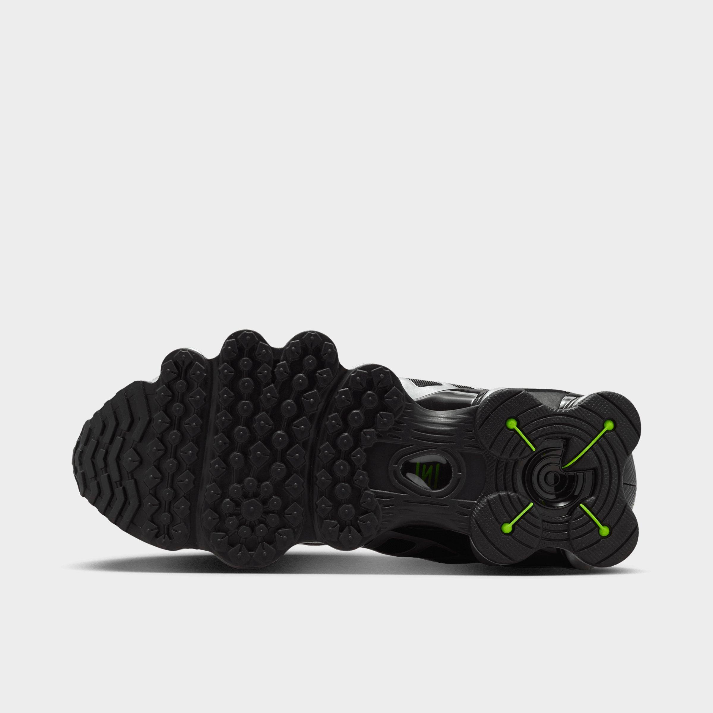 Big Kids' Nithtke Shox TL Casual Shoes - Black/Volt Ice/Photon Dust/Metallic Silver - Bottom view