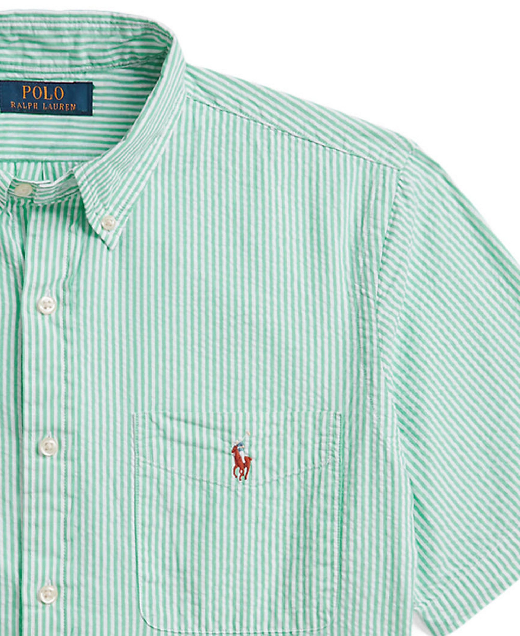 Polo Ralph Lauren Men's RL Prepster Classic-Fit Seersucker Shirt - Green/White