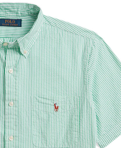 Polo Ralph Lauren Men's RL Prepster Classic-Fit Seersucker Shirt - Green/White