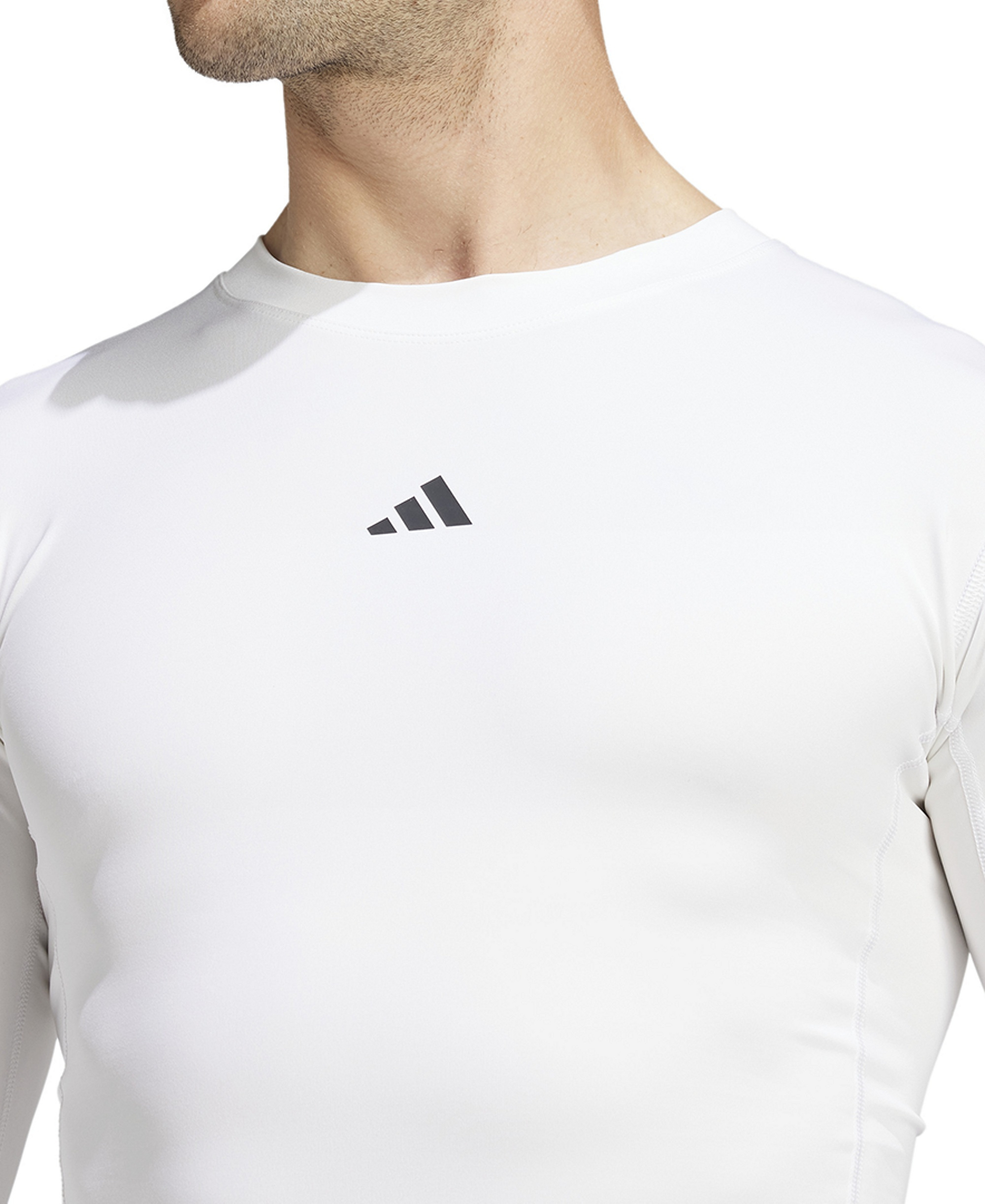 adidas Men's Tech-Fit Compression Crewneck T-Shirt - White