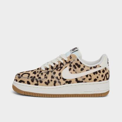Women's Nike Air Force 1 '07 Cheetah Print Casual Shoes - Baroque Brown/Sail/Sesame