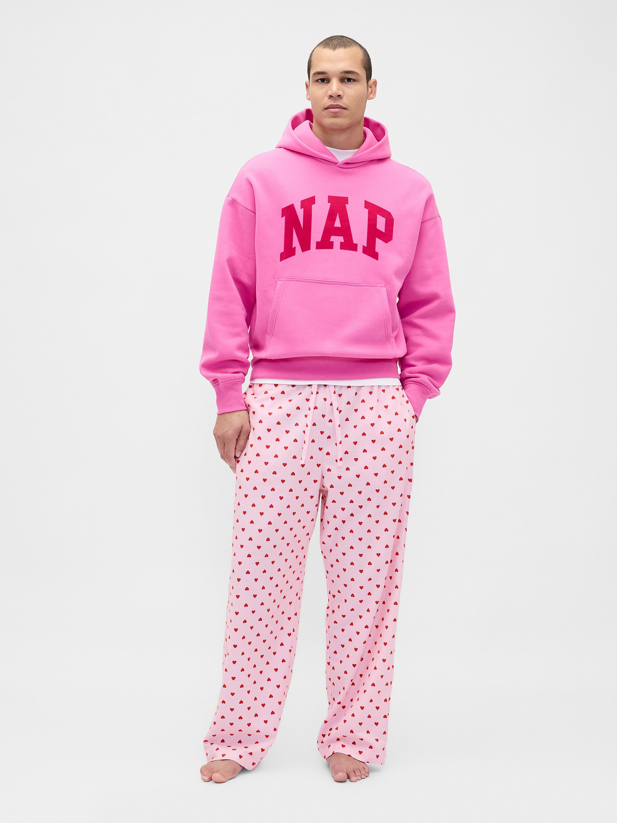 Adult Softest Flannel PJ Pants - Pink hearts