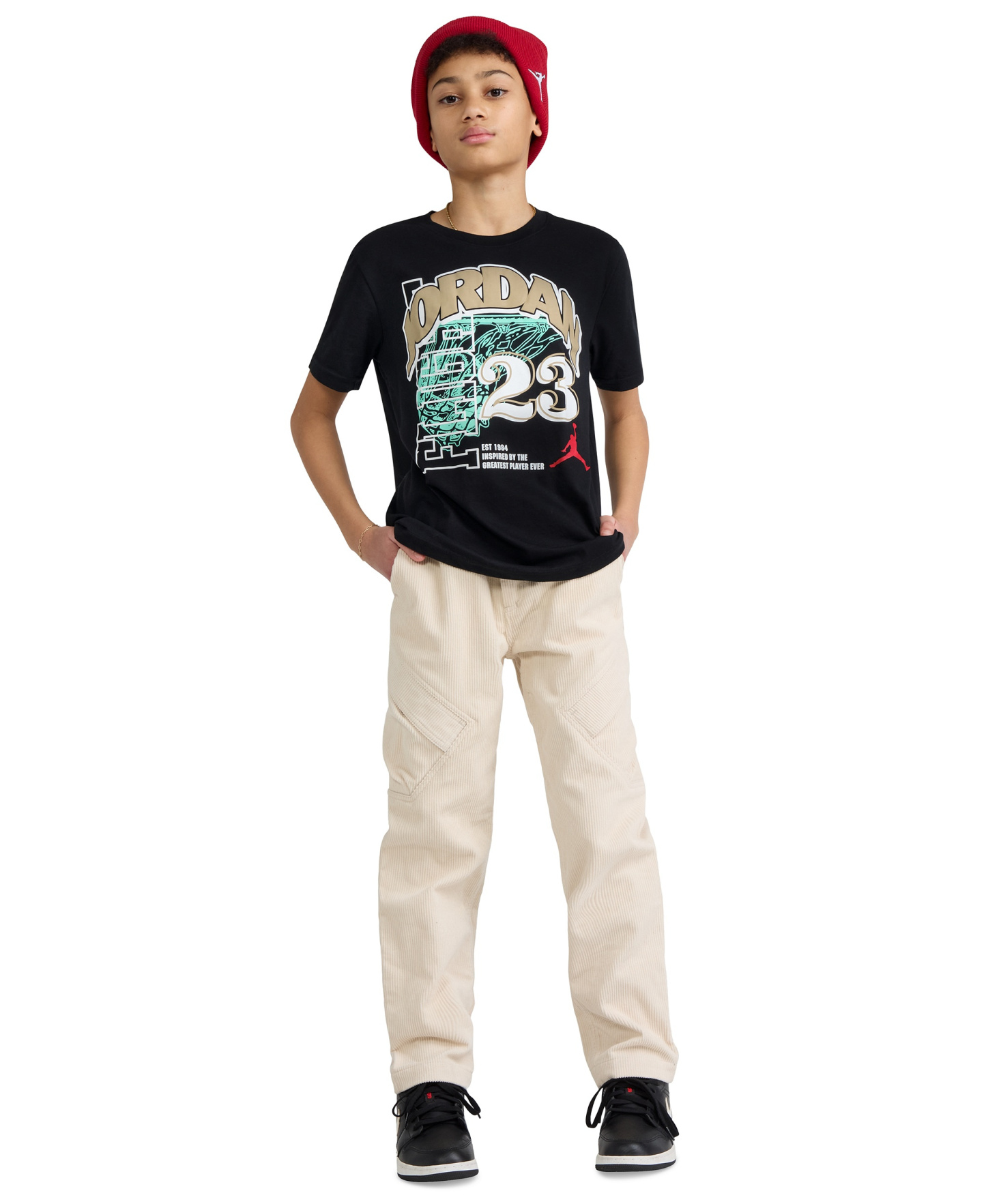 Jordan Boys' 8-20 Arched Swish 23 Short-Sleeve T-Shirt - Black
