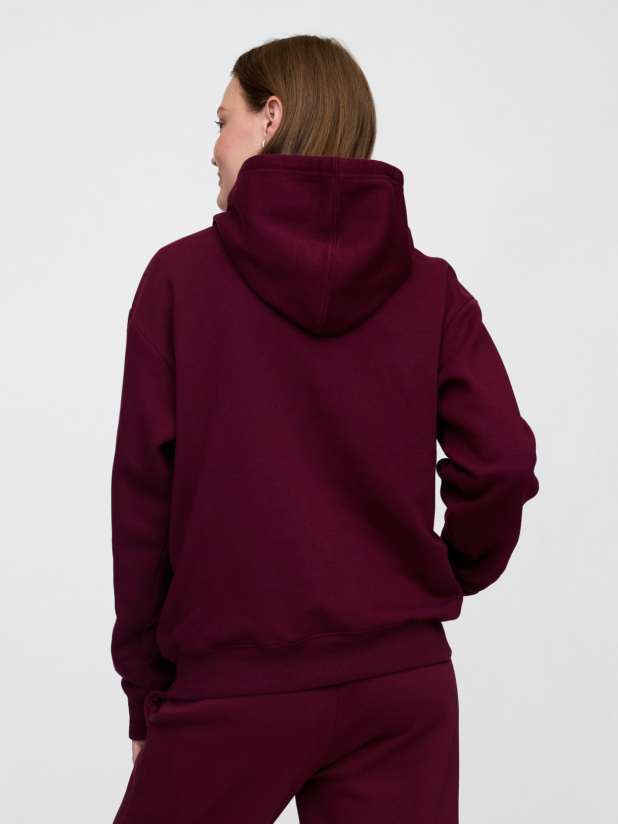 Relaxed Gap Logo Hoodie - deep ruby red
