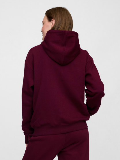 Relaxed Gap Logo Hoodie - deep ruby red