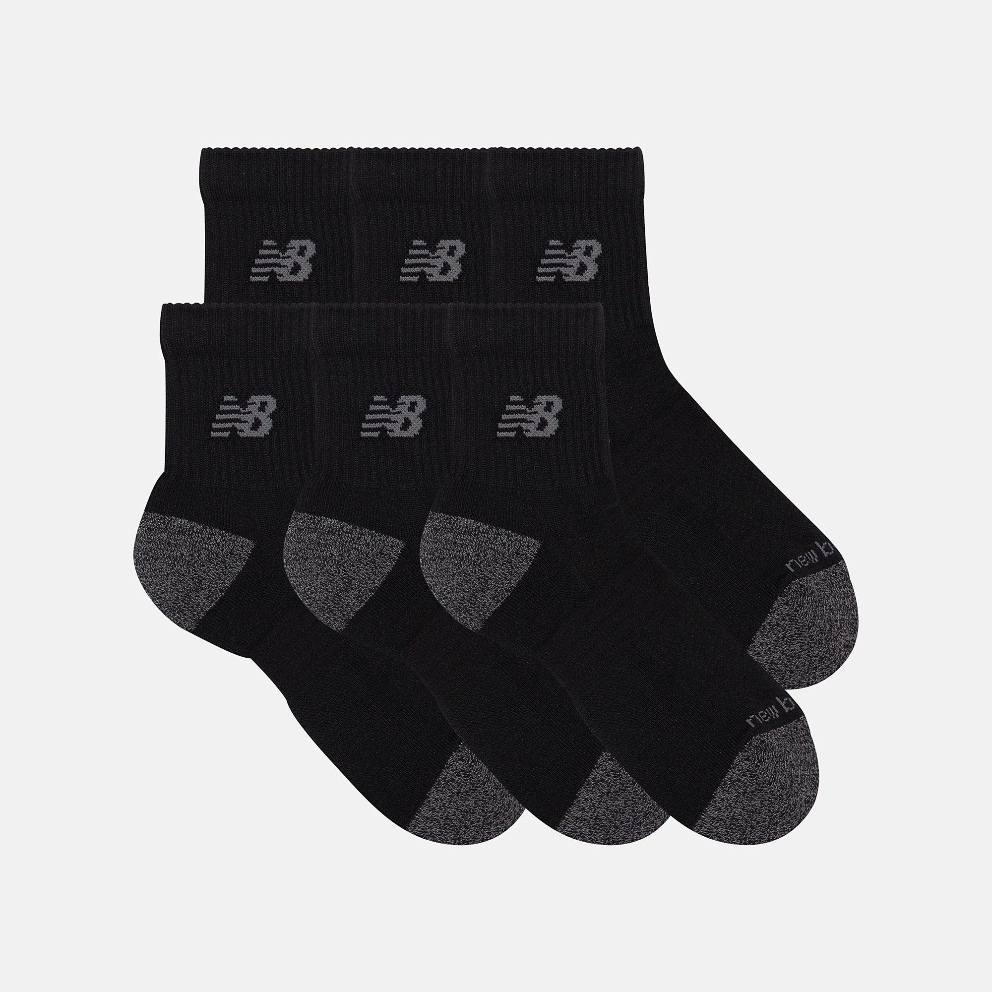New Balance Active QTR Socks 6 Pack, LAS65202BK