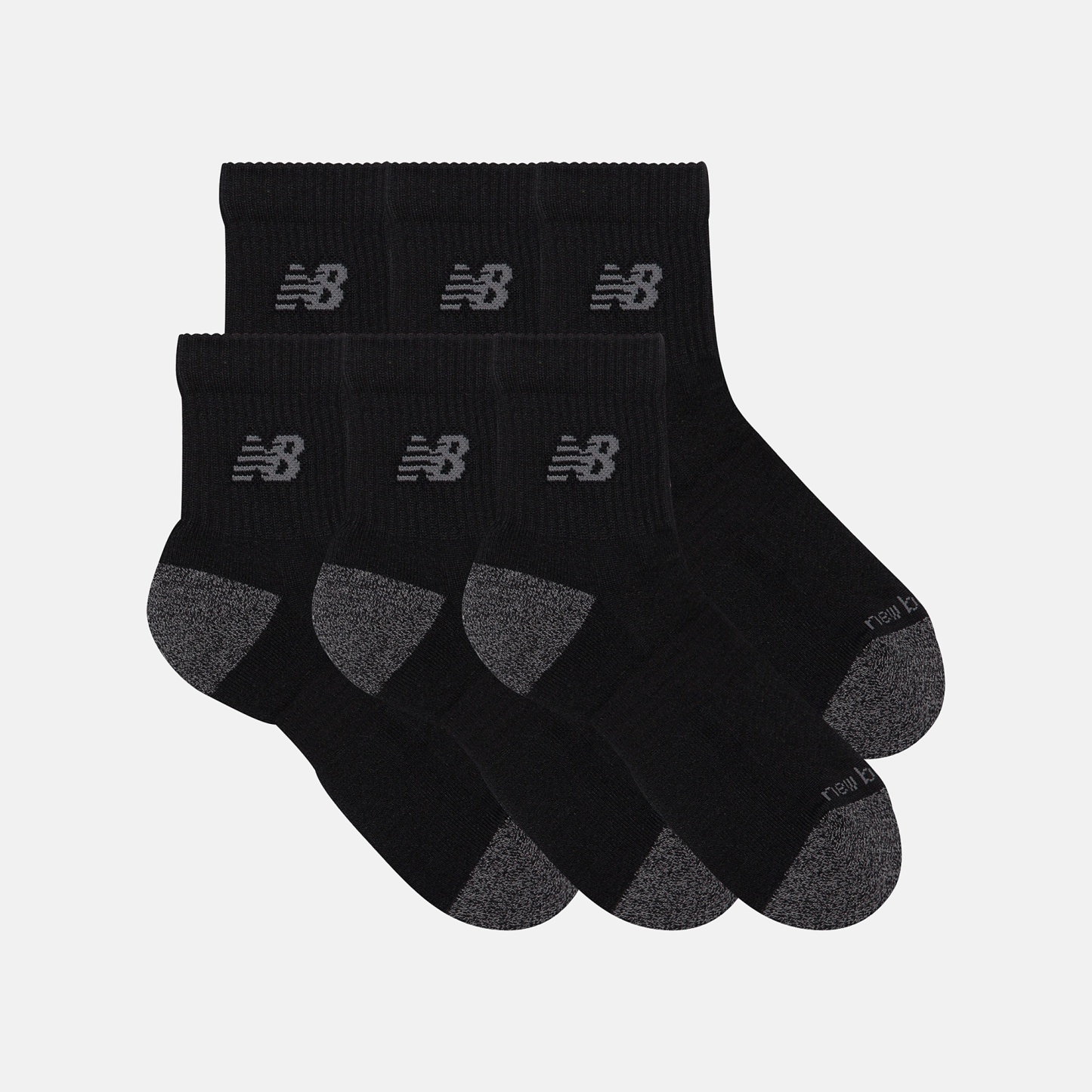 New Balance Active QTR Socks 6 Pack, LAS65202BK