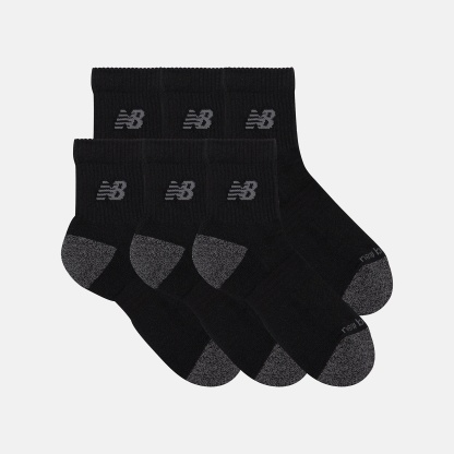 New Balance Active QTR Socks 6 Pack, LAS65202BK