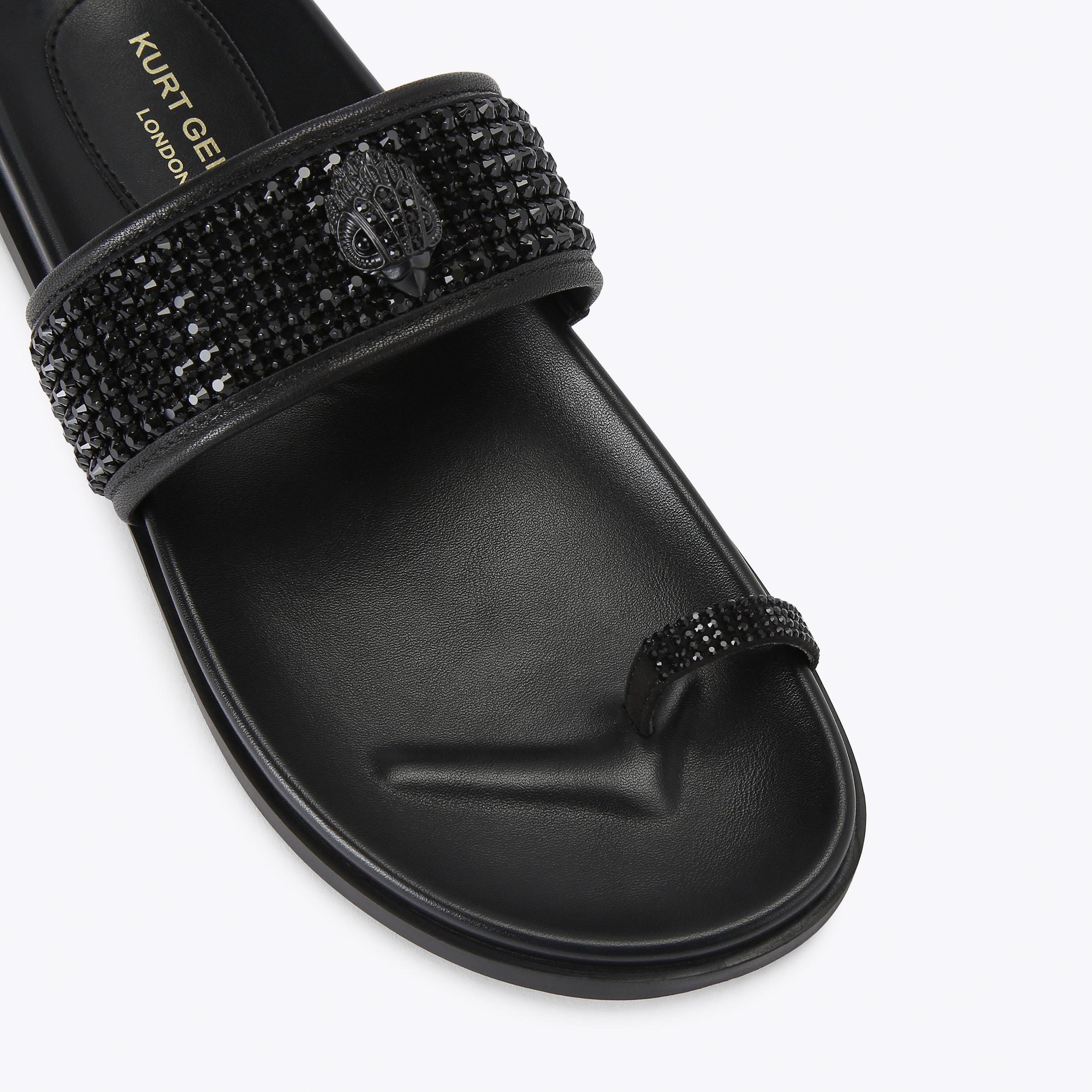 Kurt Geiger London Mesh Toe Thong Sandal - Black - view 5