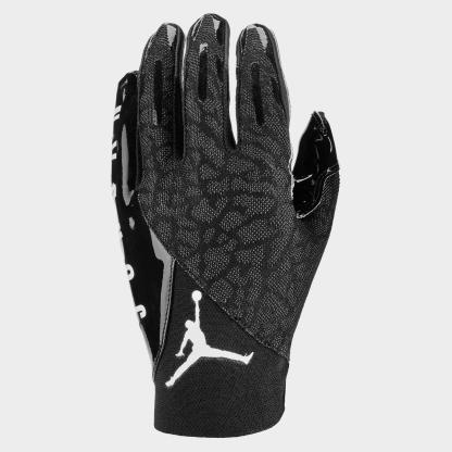 Jordan Knit Football Gloves - Black/Black/White - view 1