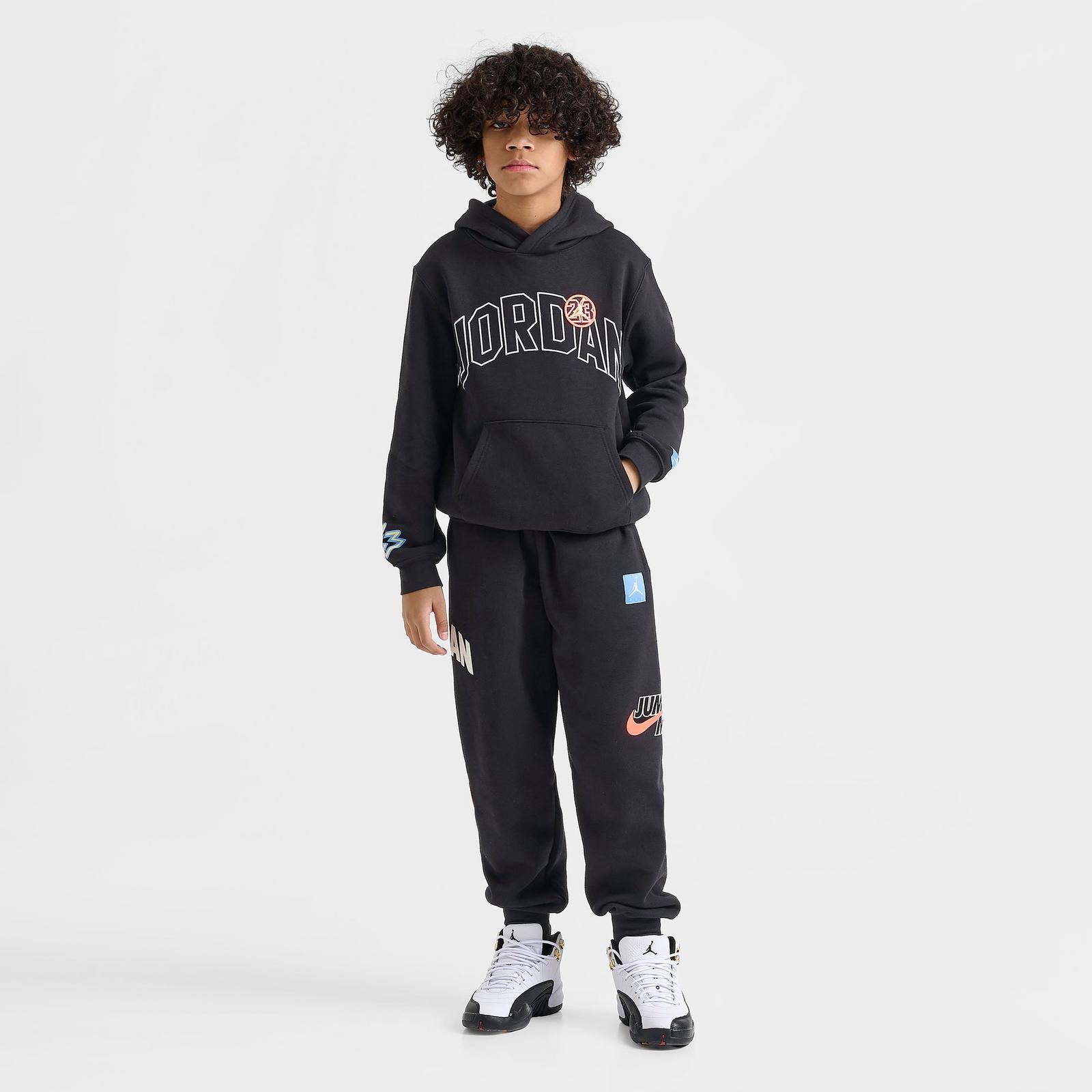 Boys' Big Kids' Jordan MVP Dynasty Patch Fleece Pullover Hoodie - Black - view 2
