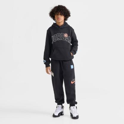 Boys' Big Kids' Jordan MVP Dynasty Patch Fleece Pullover Hoodie - Black - view 2