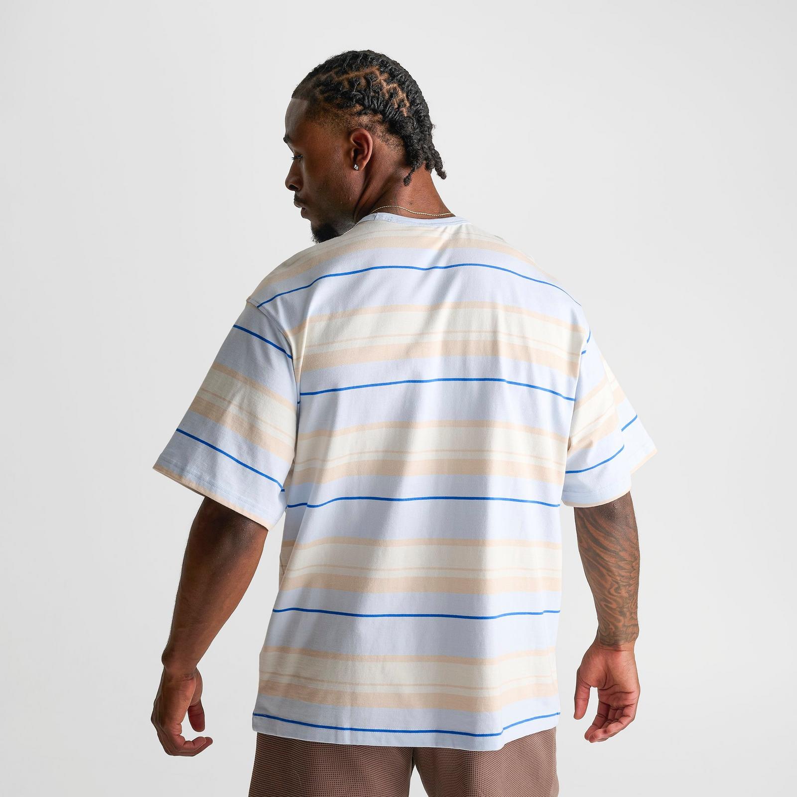 Men's adidas Originals Striped Crew T-Shirt - Crystal Sky - view 4