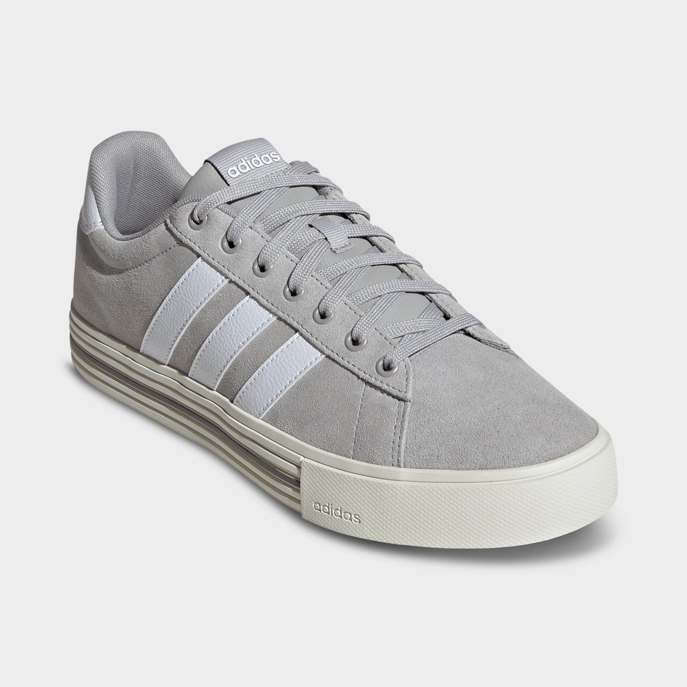 Men's adidas Daily 4.0 Casual Shoes (Big Kids' Sizes Available) - Part 2 - Grey/Cloud White/Off White - Both shoes facing left