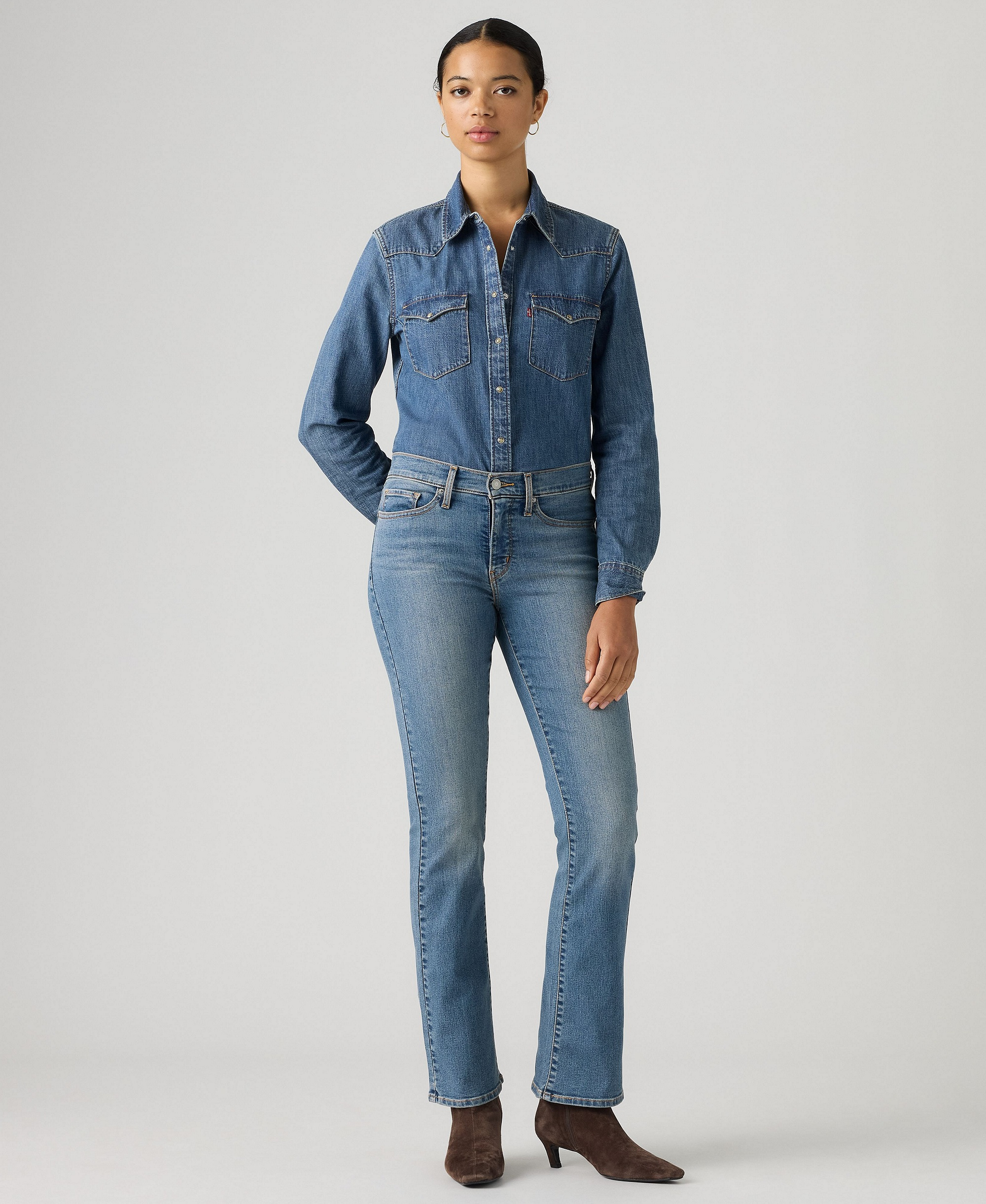 Levi's 315 Shaping Mid Rise Lightweight Bootcut Jeans - Camp Denim