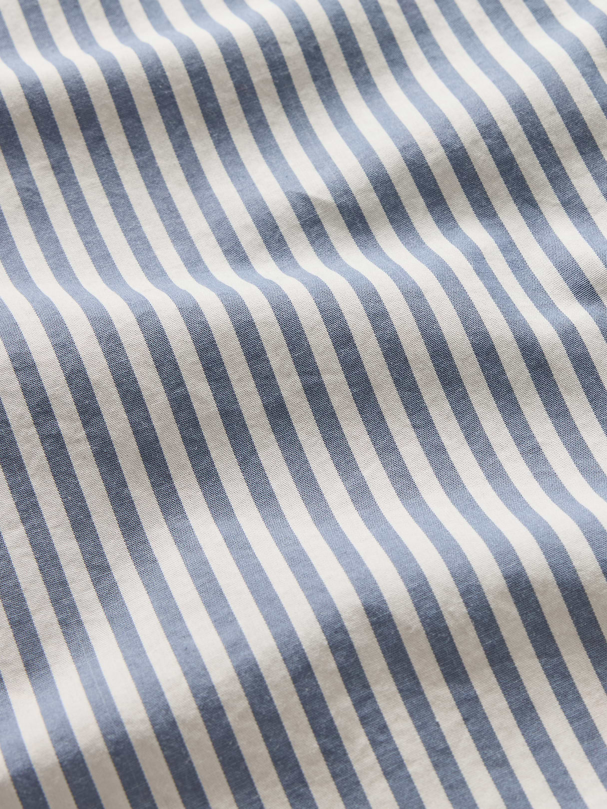 Organic Cotton Poplin Big Shirt - White and blue stripe