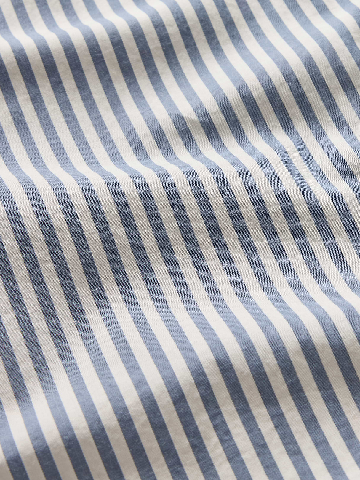 Organic Cotton Poplin Big Shirt - White and blue stripe