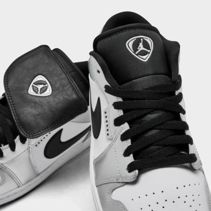 Men's Air Jordan 1 Low SE Casual Shoes - White/White/Metallic Silver/Black - view 3
