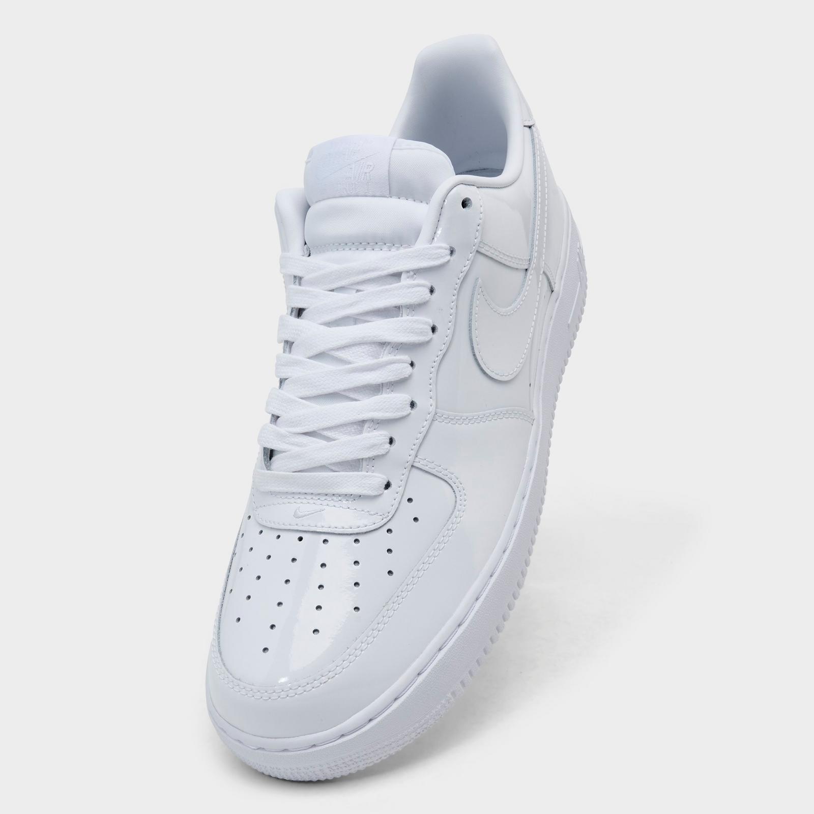 Men's Nike Air Force 1 '07 Premium Patent Leather Casual Shoes - White/White