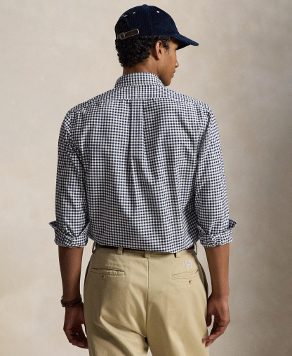 Polo Ralph Lauren Men's Classic-Fit Plaid Brushed Oxford Shirt - Navy White