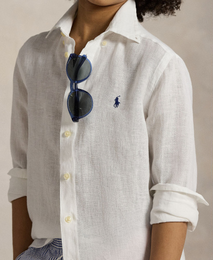 Polo Ralph Lauren Boys' 8-20 Linen Shirt - White