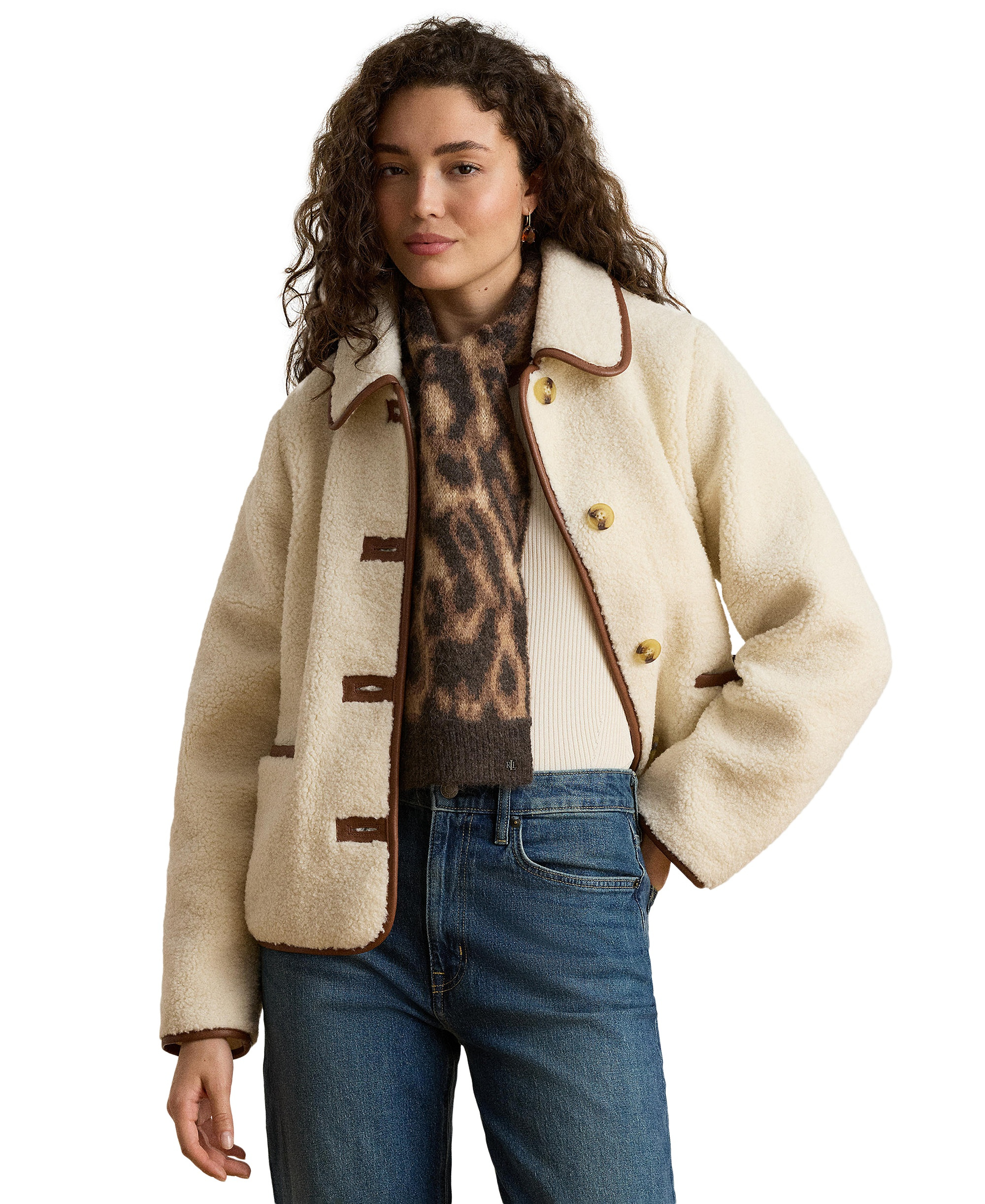 Lauren Ralph Lauren Women's Sherpa Jacket - Cream