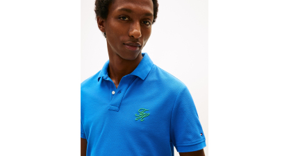 Tommy Hilfiger Men's Classic-Fit Embroidered Script Logo Polo Shirt - Blue Orbit