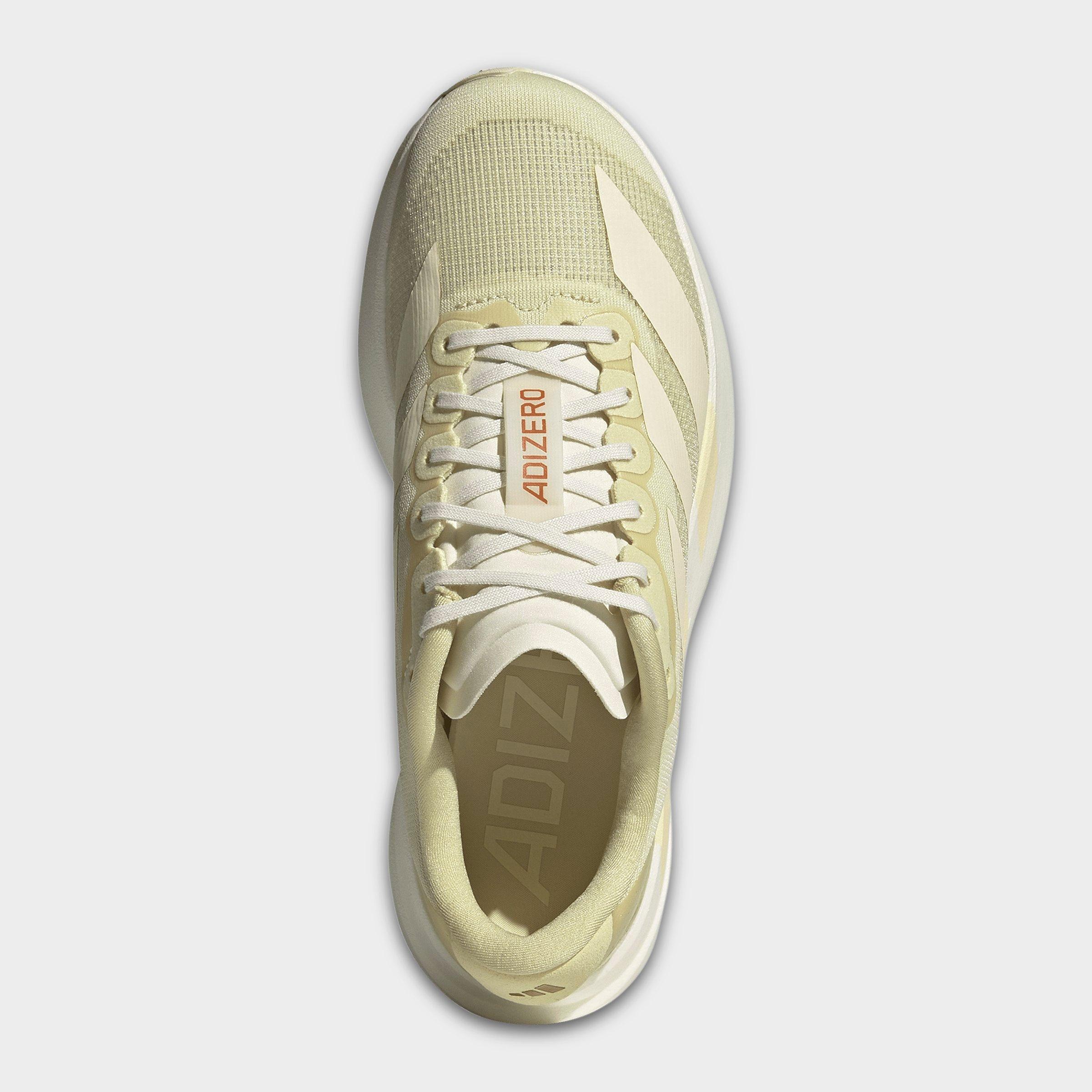 Women's adidas Adizero EVO SL Running Shoes - Part 1 - Dual Yellow/Warm Vanilla/Cream White - Top view