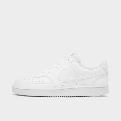 Men's Nithtke Court Vision Low Next Nature Casual Shoes - White/White/White - Left shoe facing left. Outside of the shoe.