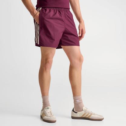 Men's adidas Originals adicolor Sprinter Shorts - Maroon/Wonder White - view 3