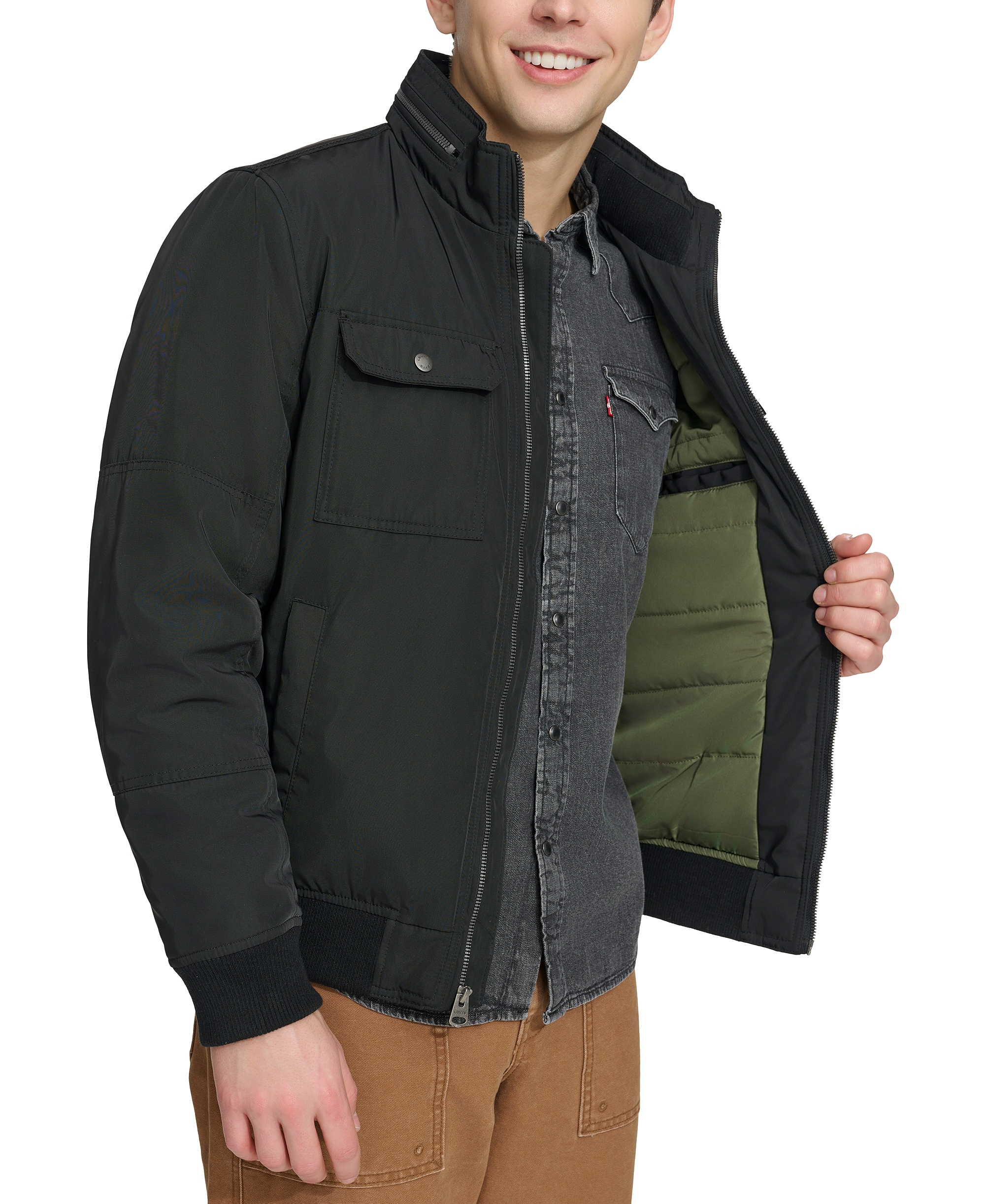 Levi's Men's Twill Stand-Collar Jacket - Black