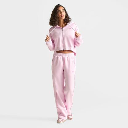 Women's New Balance Piped Cropped Full-Zip Hoodie - Light Raspberry - view 2