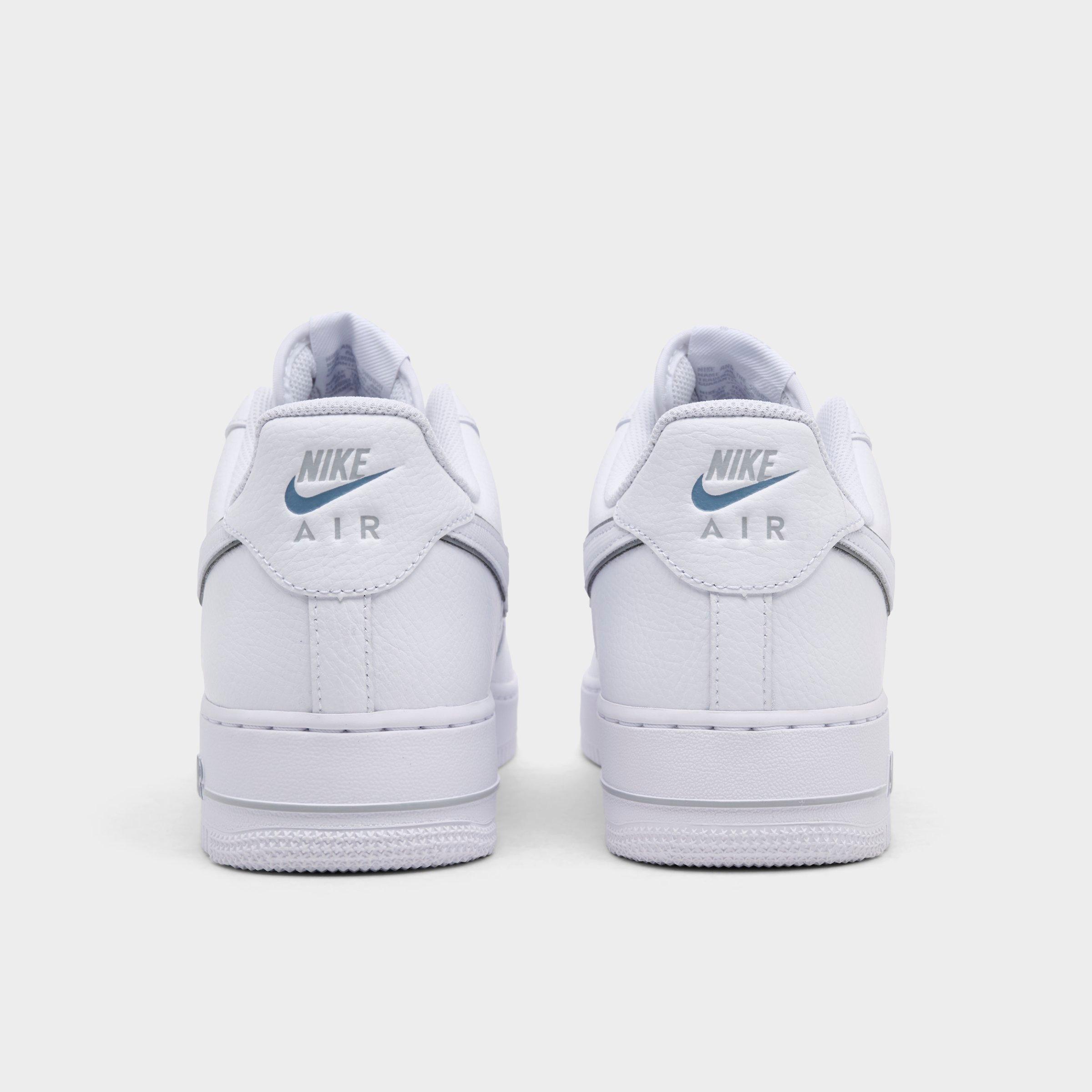 Men's Nithtke Air Force 1 '07 LV8 Casual Shoes - Part 4 - White/Metallic Silver/Wolf Grey/White - Back view