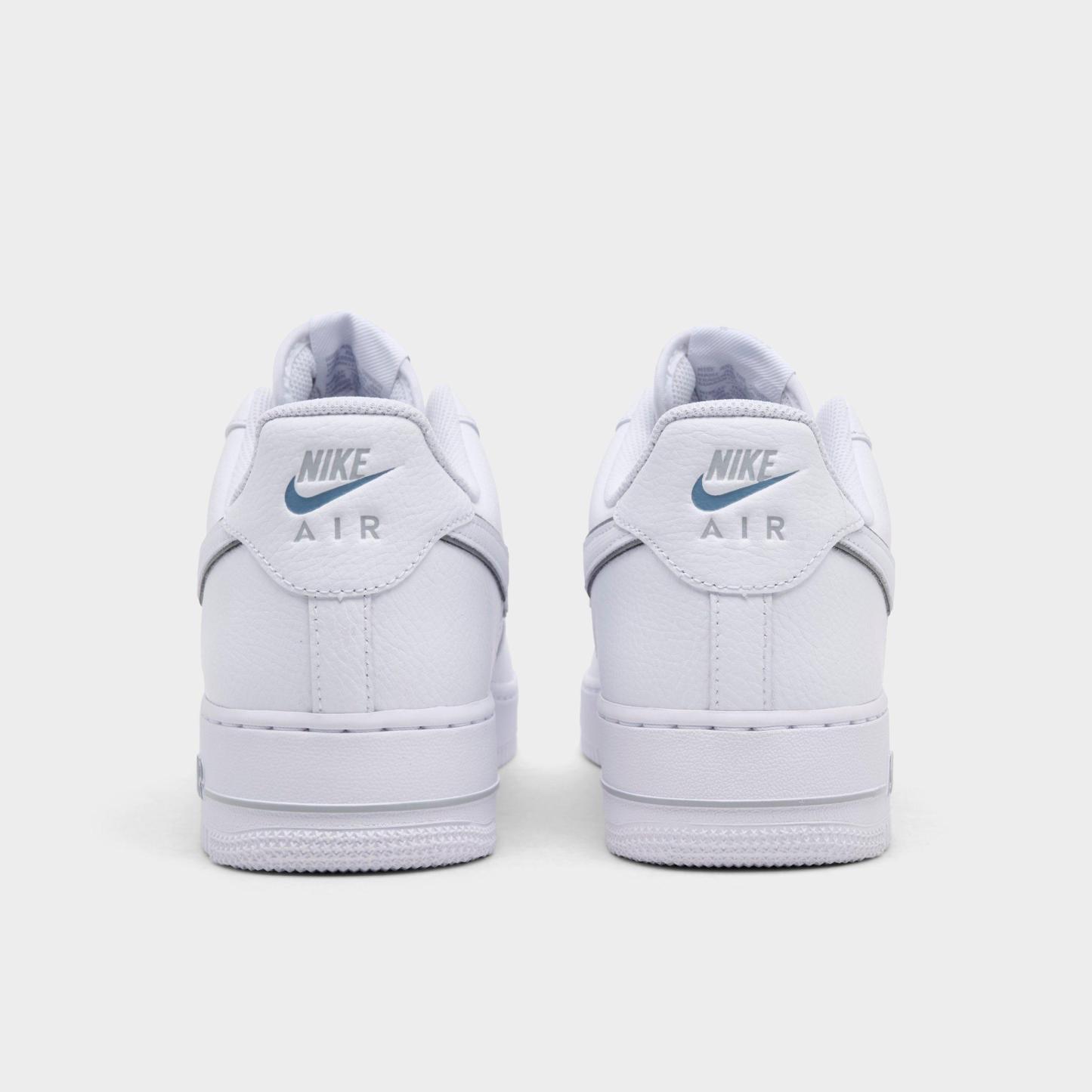 Men's Nithtke Air Force 1 '07 LV8 Casual Shoes - Part 4 - White/Metallic Silver/Wolf Grey/White - Back view