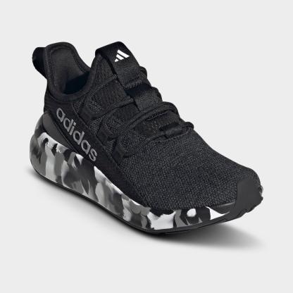 Girls' Little Kids' and Big Kids' adidas Lite Racer Adapt 8.0 Stretch Lace Casual Shoes - Part 2 - Core Black/Grey Three/Carbon - Both shoes facing left